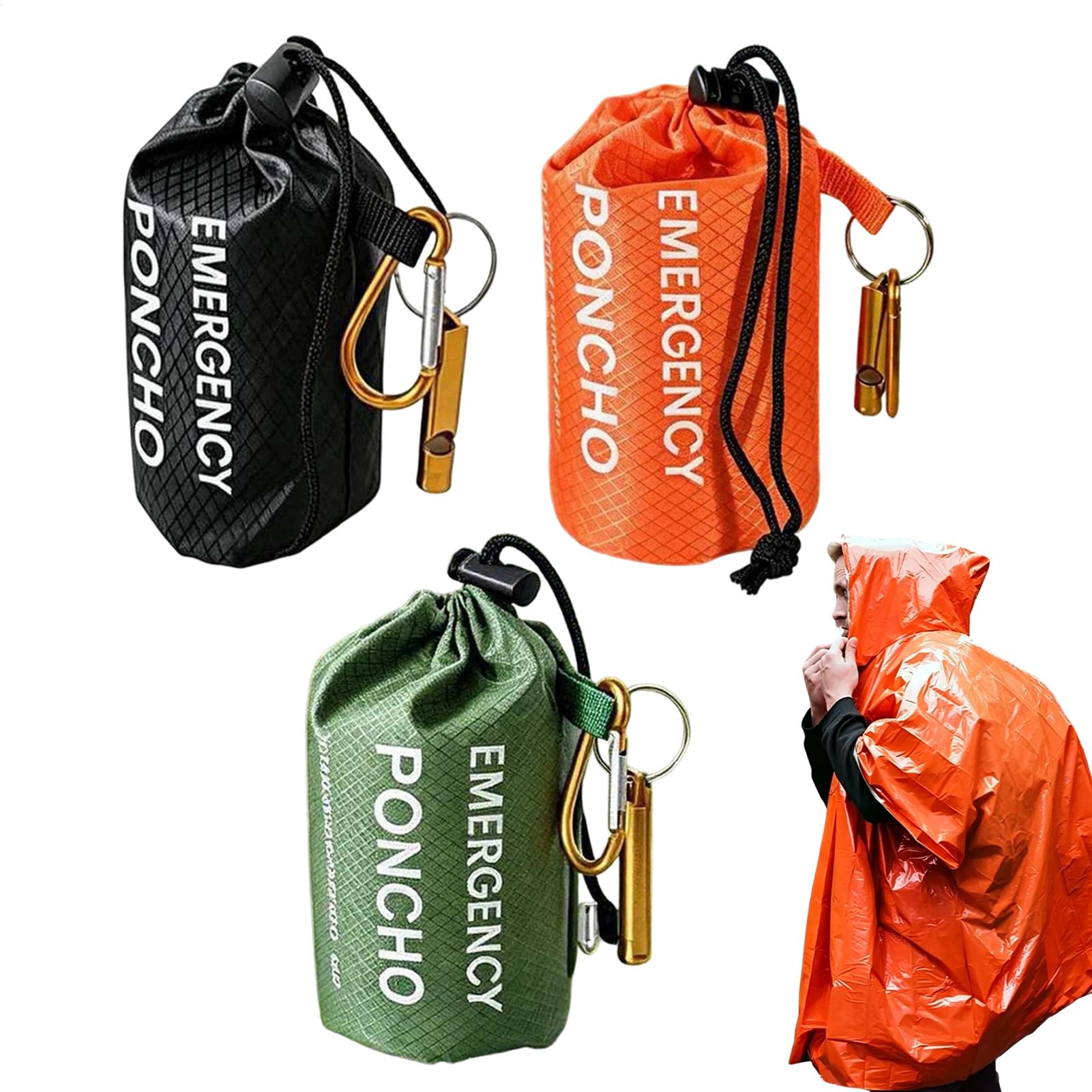 3pcs Survival Emergency Rain P - Emergency Poncho Rain ulasan dan harga