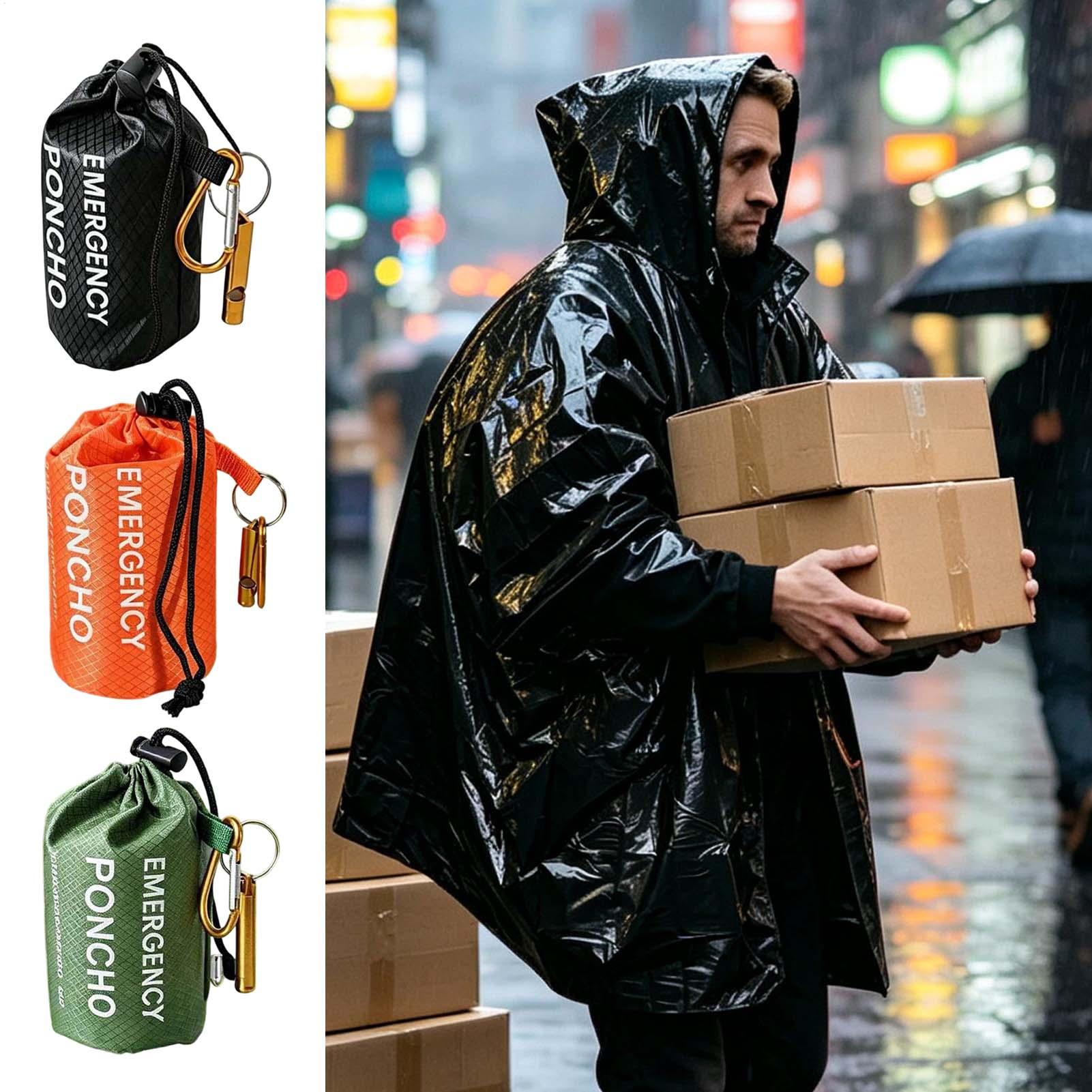 3pcs Survival Emergency Rain P - Emergency Poncho Rain ulasan dan harga